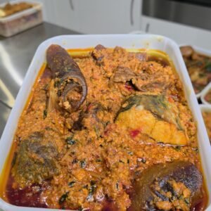 Egusi soup with assorted meat