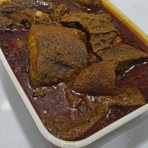 Banga soup with fish & mixed meat