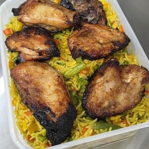 Coconut fried rice with chicken