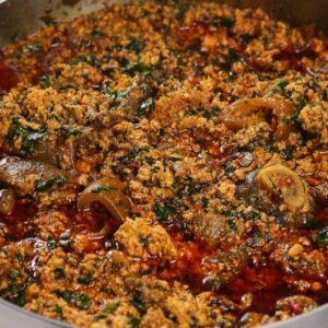Egusi soup with assorted meat